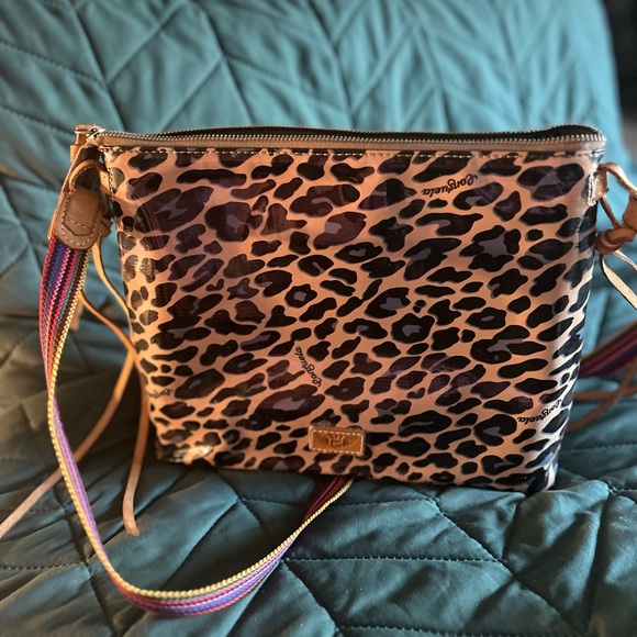 Consuela Leopard Print Clutch with Green Floral Accents - Picture 4 of 7